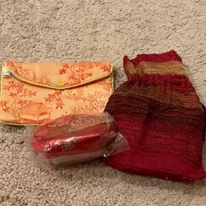 Bundle of 3: cosmetic pouches, coin purse.